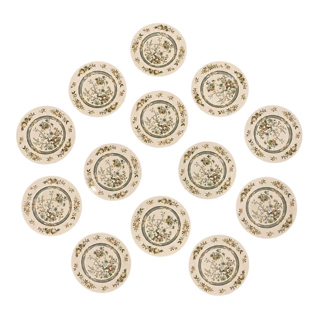 1970s Royal Doulton Tonkin with Indian Tree Dinner Plates - Set of 13 For Sale