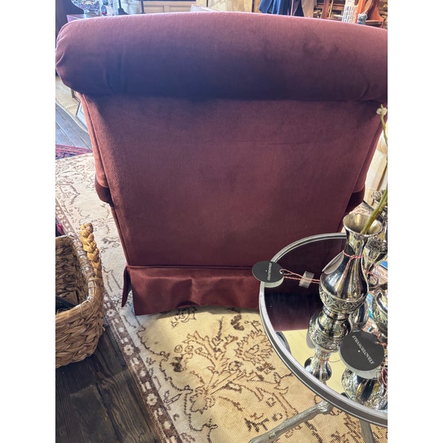Burgundy Vintage 1990s Pair of Flexsteel Burgundy/Dark Plum Club Chairs or Lounge Chairs For Sale - Image 8 of 11