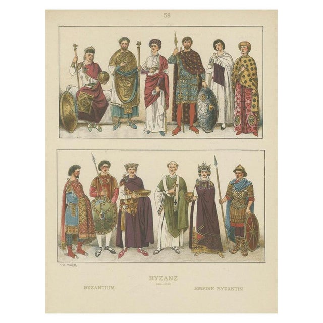 After Max Tilke, Byzantine Costume Plate, 1880, Print For Sale - Image 10 of 10