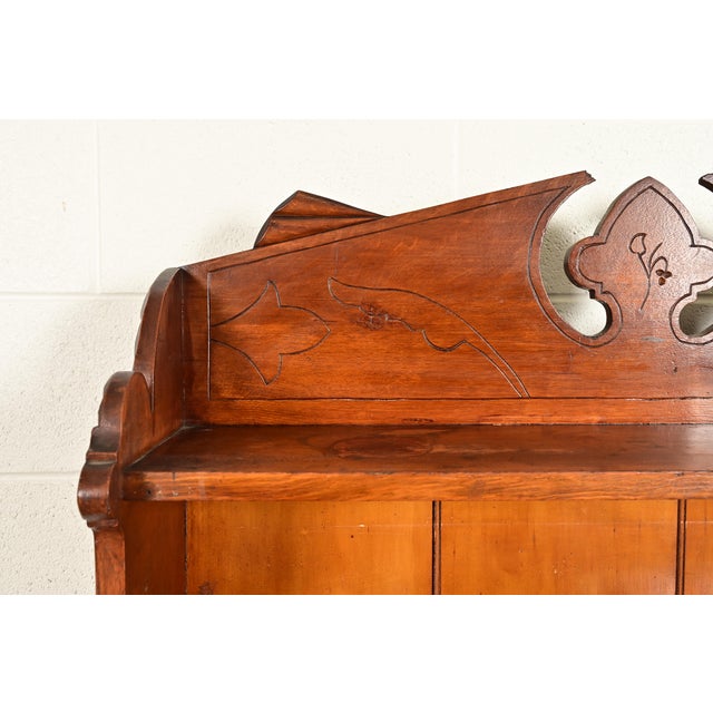 Early 20th Century Antique Victorian Carved Oak Open Bookcase, Circa 1900 For Sale - Image 5 of 13