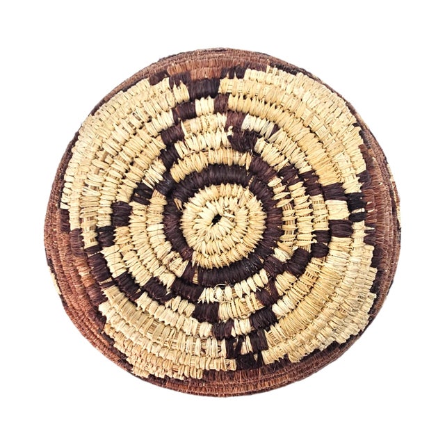 Southwestern Coiled Basket Bowl With Devil’s Claw Pattern, 6.25" For Sale - Image 9 of 9