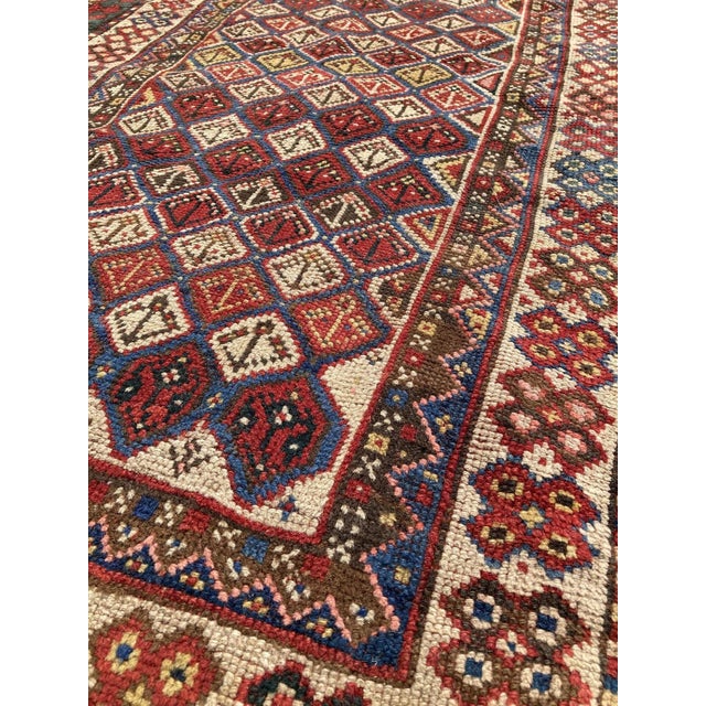 Ivory Antique Caucasian Gendje Prayer Rug, 1890s For Sale - Image 8 of 16