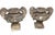 Pair of Vintage Weathered Cast Stone Classical Garden Urns With Scroll Handles For Sale - Image 4 of 12