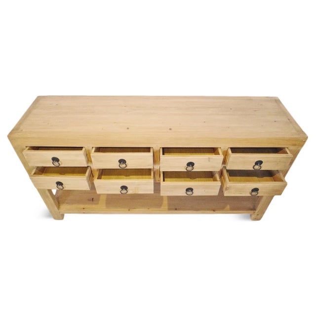 Farmhouse Farm 8 Drawer Farm Console Table For Sale - Image 3 of 7