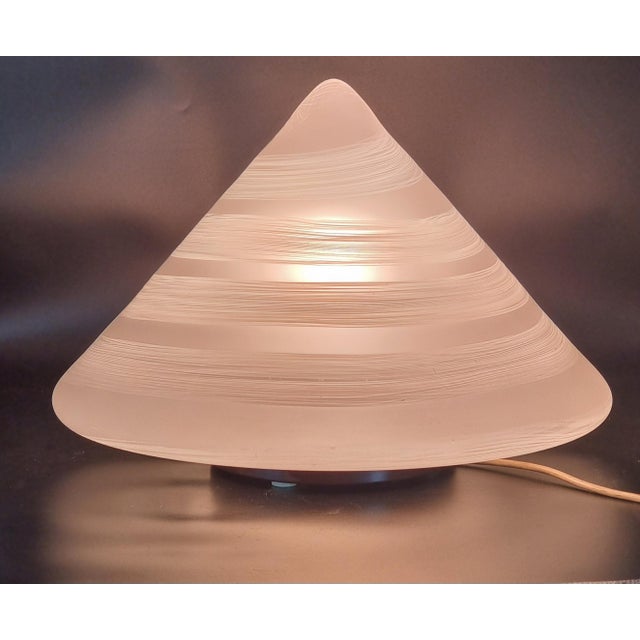 White Murano Glass Table Lamp, 1960s70s For Sale - Image 8 of 8