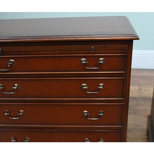 2000 - 2009 Georgian Revival Mahogany Bachelor's Beside Cabinets, Set of 2 For Sale - Image 5 of 8