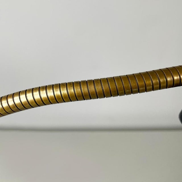 Modern Italian Table Lamp with Clamp in Black Metal and Brass, 1970s For Sale - Image 10 of 16