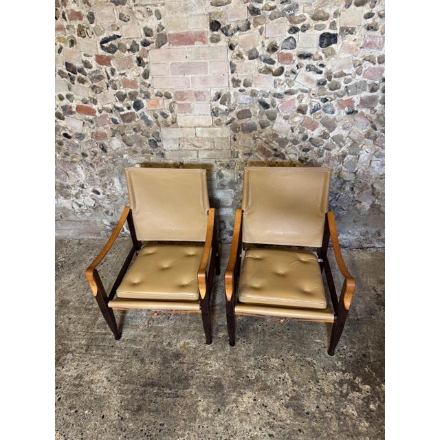 KK47000 Safari Chairs in Leather attributed to Kaare Klint for Carl Hansen & Søn, 2010s, Set of 2 For Sale - Image 11 of 18