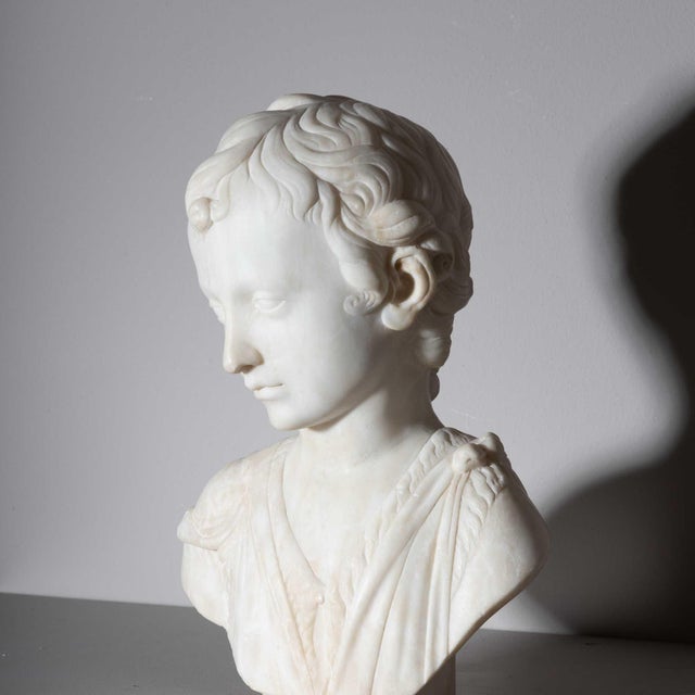 Neoclassical Late 19th Century Bust of John the Baptist as Child in the manner of Karl Storck For Sale - Image 3 of 18