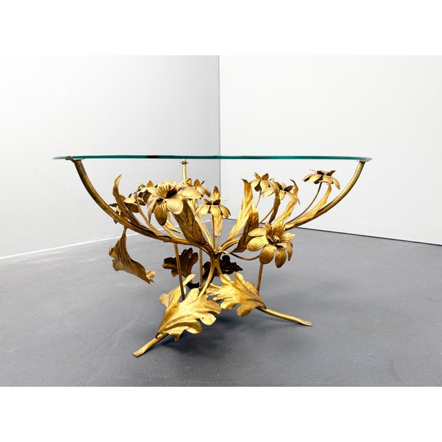 Hollywood Regency Style Coffee Table in Gilded Metal by Hans Kögl, 1960s, in Very Good conditions. Designed 1960 to 1969 I...