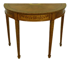 Paint Decorated Adam Style Satinwood Console Table