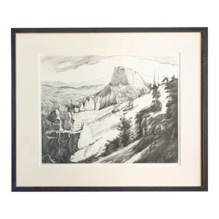 Antique Original Limited Edition Etching Signed by Artist Adele Watson Titled "Bryce Canyon" 1873 - 1947 For Sale