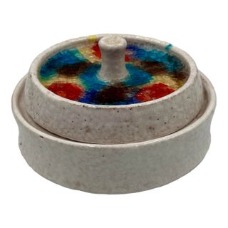 1960s Italian Fused-Glass Mosaic Lidded Box by Aldo Londi for Bitossi For Sale