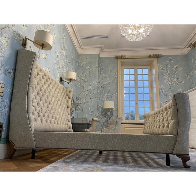 Custom Gabriella King Bed by Henredon For Sale - Image 6 of 7