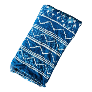 Vintage Quilted Indigo Blanket