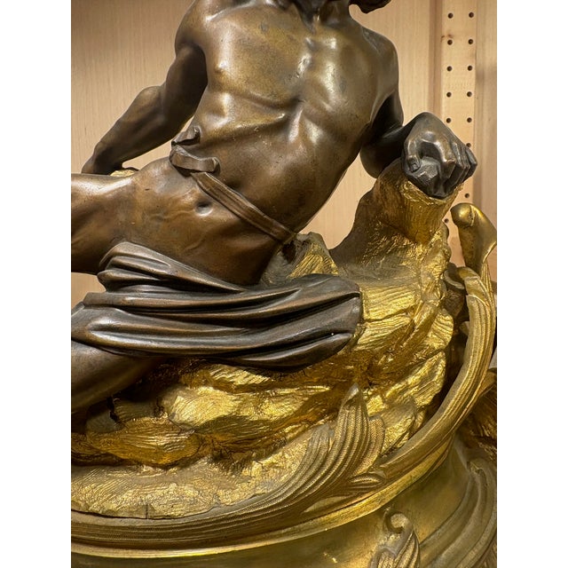 Bronze 18th C. French Louis XV Gilt and Bronze Chenets Andirons-a Pair For Sale - Image 8 of 11