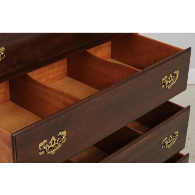 Wood Ethan Allen Cherry 7 Drawer Tall Dresser Chest on Chest For Sale - Image 7 of 14