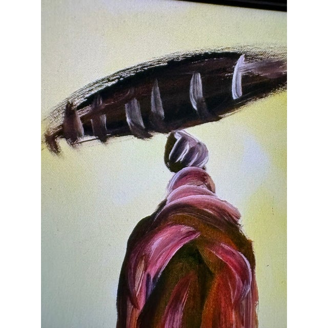 Wood Vintage Lithograph of Maasai Ladies, "Stepping Out in Style" Reproduction For Sale - Image 7 of 8