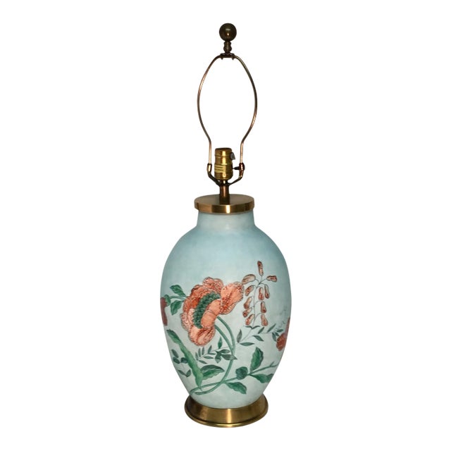 Vintage 1980’s Chapman Ceramic and Brass Table Lamp For Sale