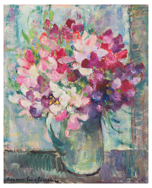 Anna Snellman, Still Life with Flowers in a Jug, 20th Century, Oil on Canvas