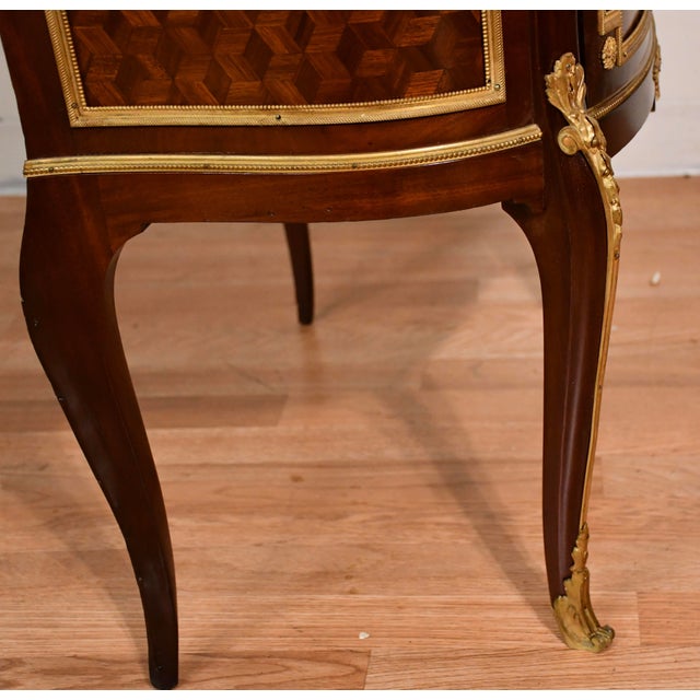 Antique Paul Sormani French Louis XV Mahogany Inlay Display Cabinet Vitrine For Sale - Image 14 of 18
