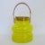 Wood Vintage Neon Yellow Glass Jar For Sale - Image 7 of 7
