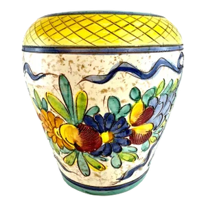 Mid Century 1960's Italian Hand Painted Vase