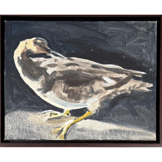 Mid-Century Modern American Mid-Century Portrait of a Bird - Oil Painting on Board of a Seagull For Sale - Image 3 of 8