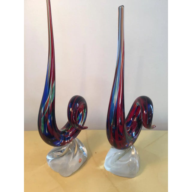 1950s Fulvio Bianconi (Attributed) Modernistic Murano Glass Sculptures Attributed to Fulvio Bianconi - a Pair For Sale - Image 9 of 12