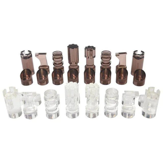 Vintage Michel Dumas Lucite Sculptural Chess Players ,Aubergine and Clear, French 1970's For Sale - Image 11 of 11