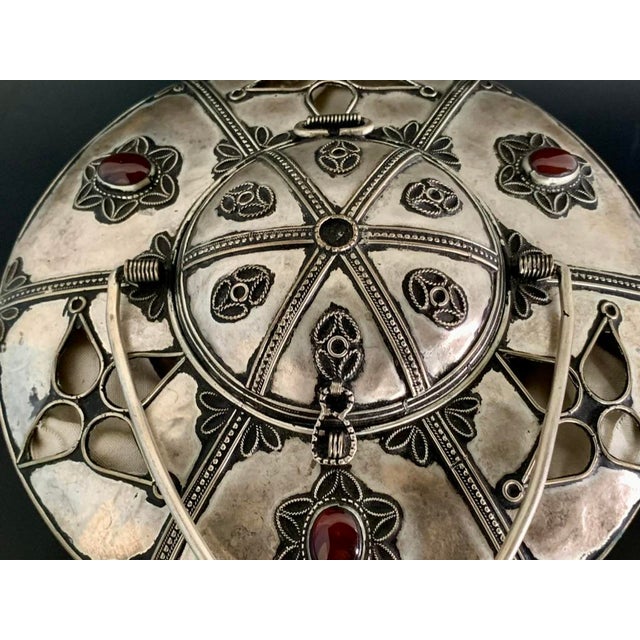 Vintage Yemeni Concertina Lantern Tinned Filigree Accordion Hanging Lamp Jeweled For Sale - Image 13 of 17