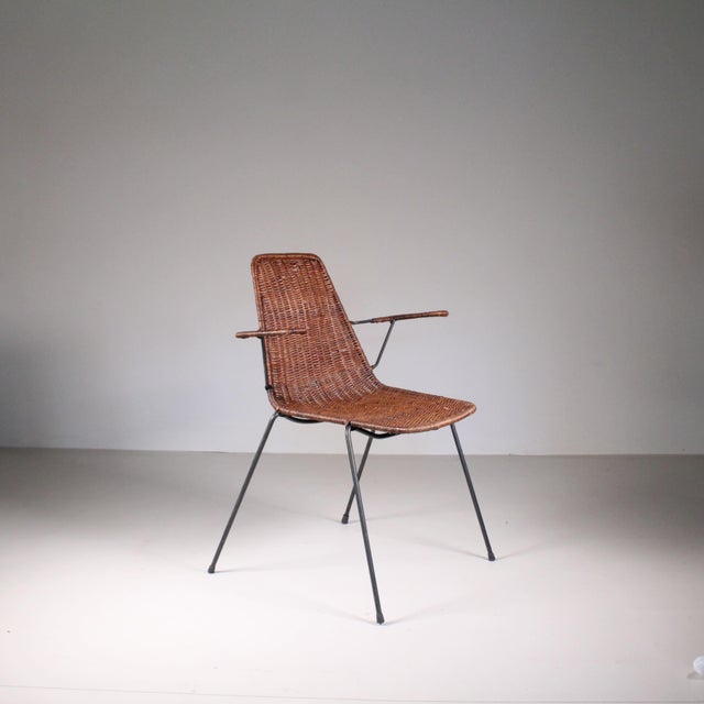 Rattan Chair by Gian Franco Legler For Sale - Image 4 of 5