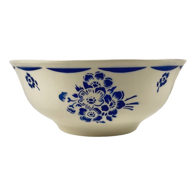 Vintage Semi-Porcelain Salad Bowl from Badonviller, 1920s For Sale