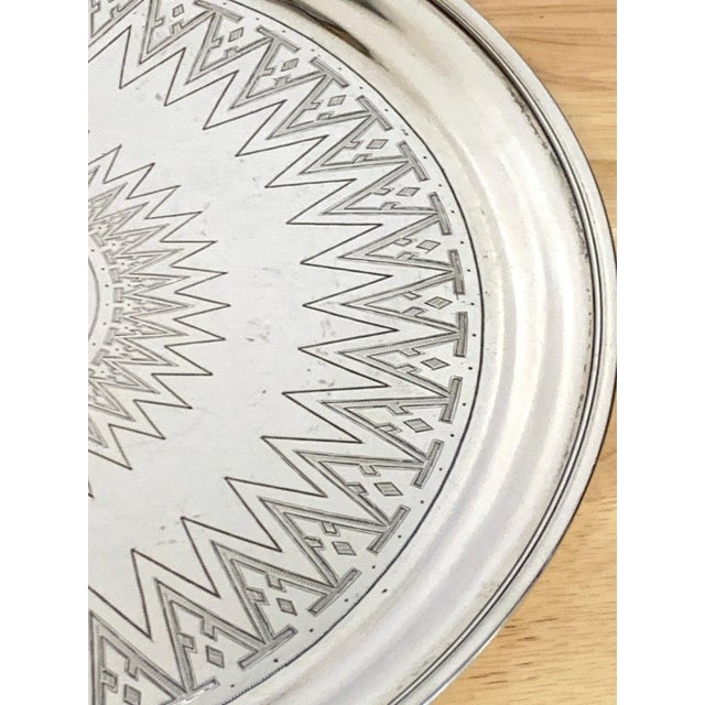 19th Century Russian Silver Engraved Salver, 1879 For Sale - Image 4 of 8