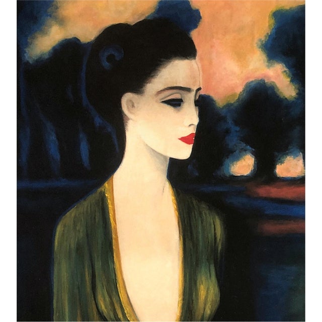 1920s C. Janse, Art Deco Portrait of a Woman, 1920s-1940s, Gouache For Sale - Image 5 of 9