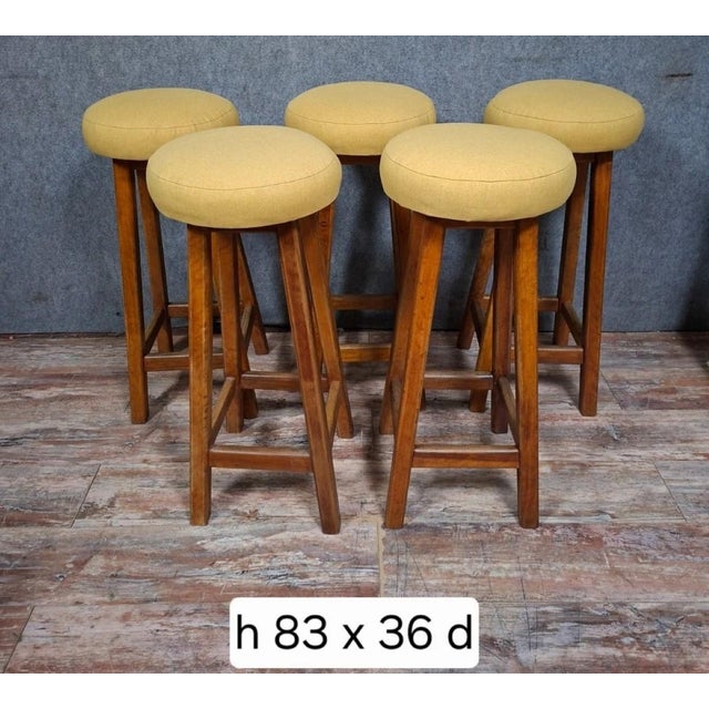 Wooden Stools, Set of 5 For Sale - Image 5 of 7