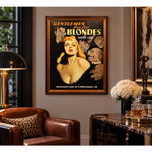 Gentlemen Prefer Blondes–Large Original Pop Art Oil Painting After Earle K. Bergey Contemporary American Pulp Art –...