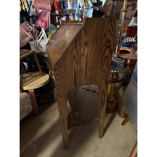 1920s Arts and Crafts Oak Drop Front Secretary Desk | Chairish