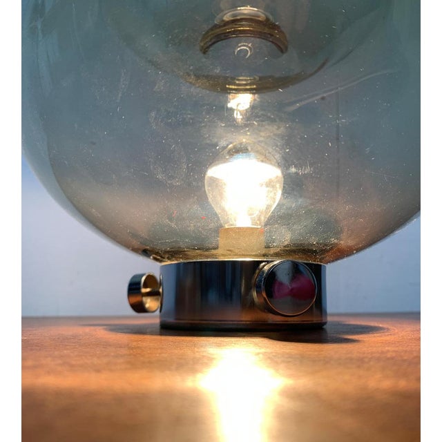 Brown Mid-Century Space Age Bulb Glass Table Lamp, 1960s For Sale - Image 8 of 18