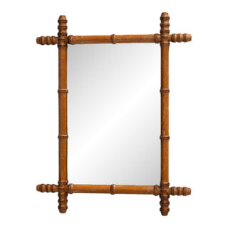 19th Century France Tan Wood Mirror For Sale