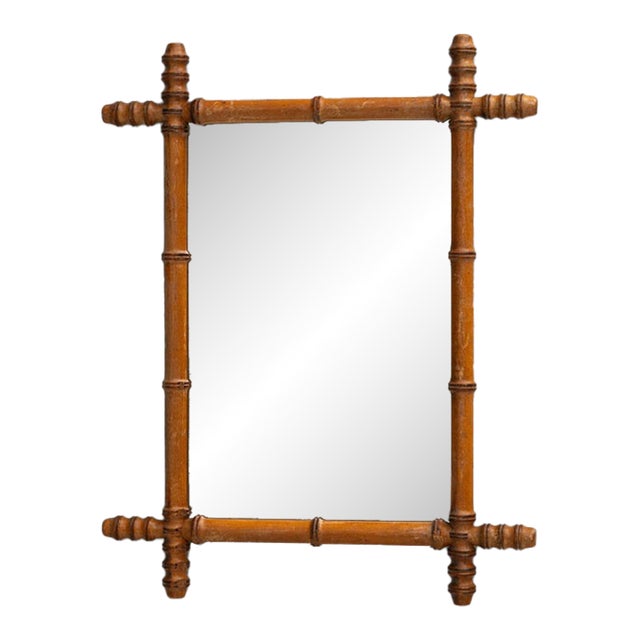 19th Century France Tan Wood Mirror For Sale
