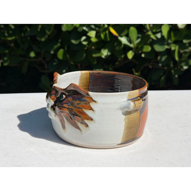 Vintage Signed Studio Pottery Cat Bowl For Sale - Image 4 of 10