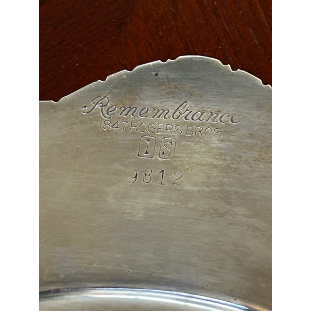 Metal Vintage Rogers Bros Silver Plate “Remembrance” Covered Serving Dish For Sale - Image 7 of 8