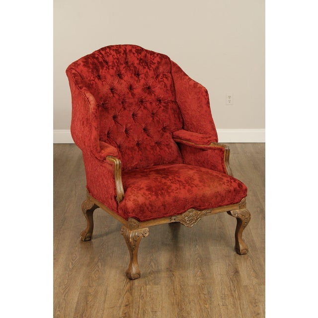 Georgian Style Pair of Wingback Armchairs and Ottoman For Sale - Image 16 of 18