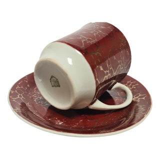 Vintage Polish Cup and Saucer from Wałbrzych Pottery, 1970s, Set of 2 For Sale