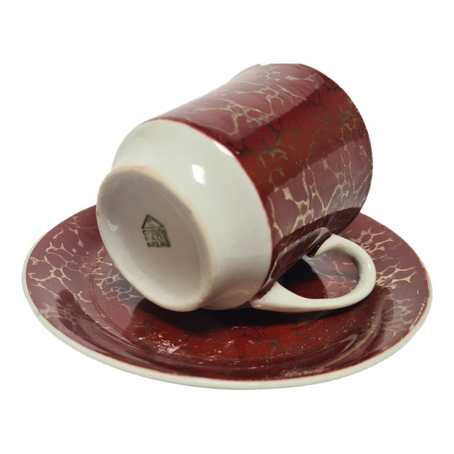 Vintage Polish Cup and Saucer from Wałbrzych Pottery, 1970s, Set of 2 For Sale