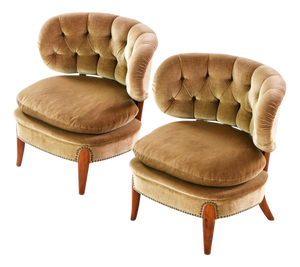 Easy Chairs in Beech and Velvet attributed to Otto Schulz, 1936, Set of 2