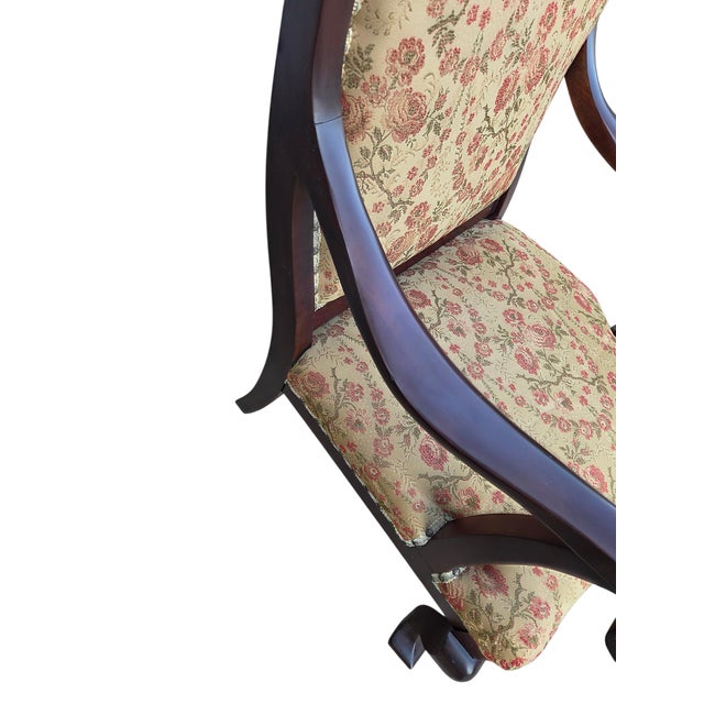 Antique French Carved Empire Lounge Chair Armchair Mahogany Parlor For Sale - Image 16 of 17