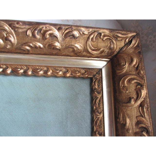 Antique Oil on Canvs White Lily in Fine Ornate Gold Gilt Frame For Sale - Image 11 of 11
