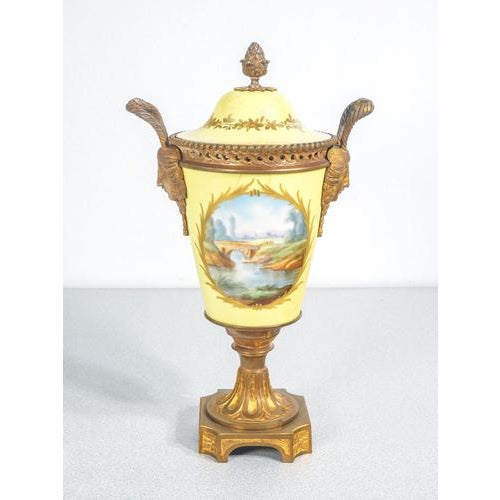 Hand-Painted Vases with Bronzes from Sèvres, 1800s, Set of 2 For Sale - Image 16 of 18